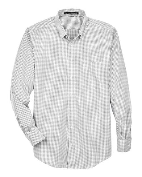 Devon & Jones Men's Crown Collection Gingham Check Woven Dress Shirt-1