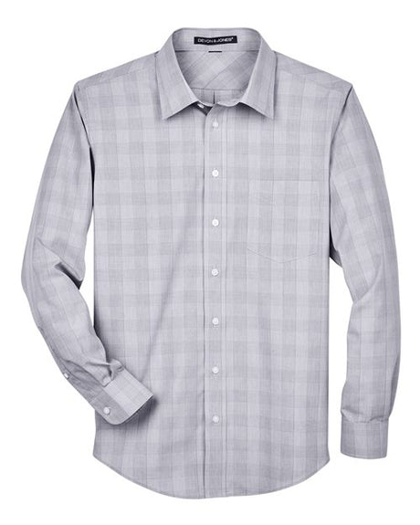 Devon & Jones Men's Crown Collection Glen Plaid Woven Dress Shirt-1