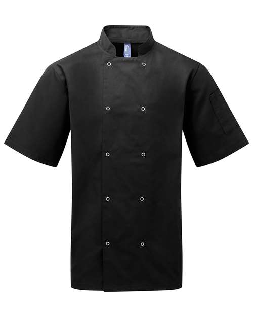 Artisan Collection by Reprime Men's Ten Studded Front Short Sleeve Chef Coat-1