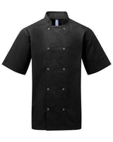 Artisan Collection by Reprime Men's Ten Studded Front Short Sleeve Chef Coat-1
