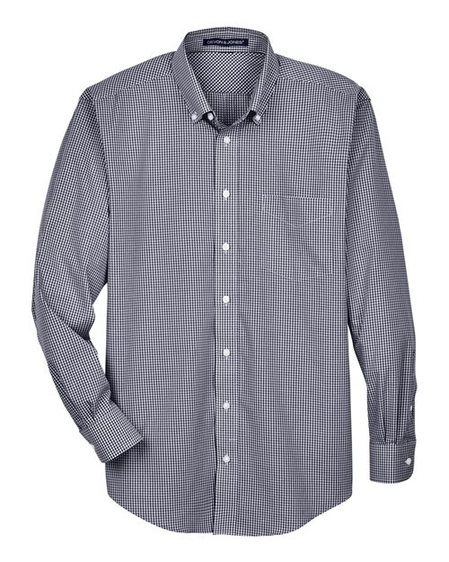 Devon & Jones Men's Crown Collection Gingham Check Woven Dress Shirt-1