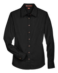 Harriton Women's Easy Blend Long Sleeve Twill Dress Shirt with Stain-Release-1