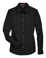 Harriton Women's Easy Blend Long Sleeve Twill Dress Shirt with Stain-Release-1