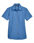 Harriton Women's Barbados Textured Camp Shirt-1