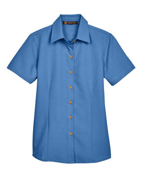 Harriton Women's Barbados Textured Camp Shirt-1