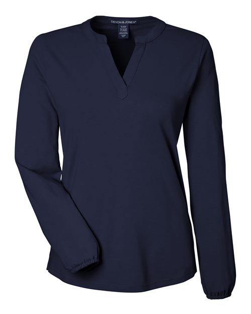 Devon & Jones Women's Raleigh Half-Placket Knit Top-1