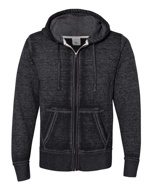 J. America Adult Vintage Zen Full-Zip Fleece Hooded Sweatshirt JA8916-AB-1
