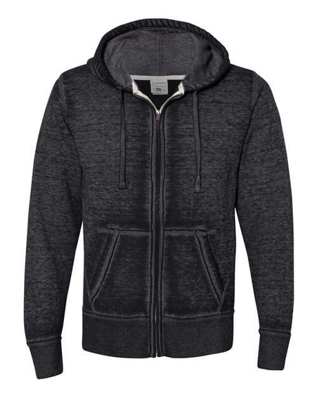 J. America Adult Vintage Zen Full-Zip Fleece Hooded Sweatshirt JA8916-AB-1