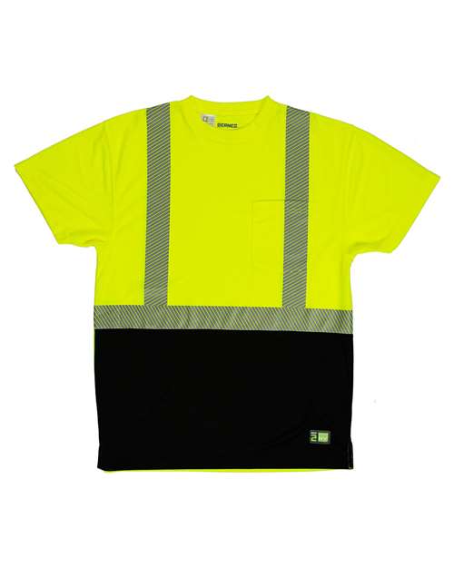 Berne Apparel Men's Hi-Vis Class 2 Color Blocked Pocket T-Shirt-1