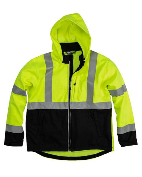 Berne Apparel Men's Hi-Vis Class 3 Hooded Soft Shell Jacket-1