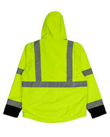Berne Apparel Men's Hi-Vis Class 3 Hooded Soft Shell Jacket-2