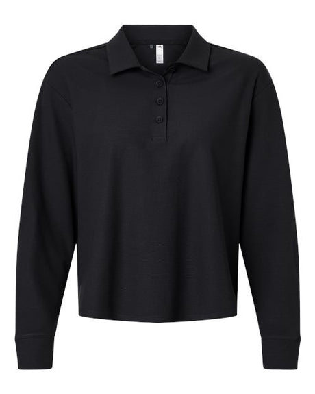adidas Women's Beyond Long Sleeve Loose Polo-1