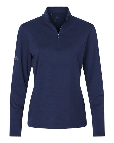 adidas Women's Textured Stripe Quarter-Zip Pullover-1