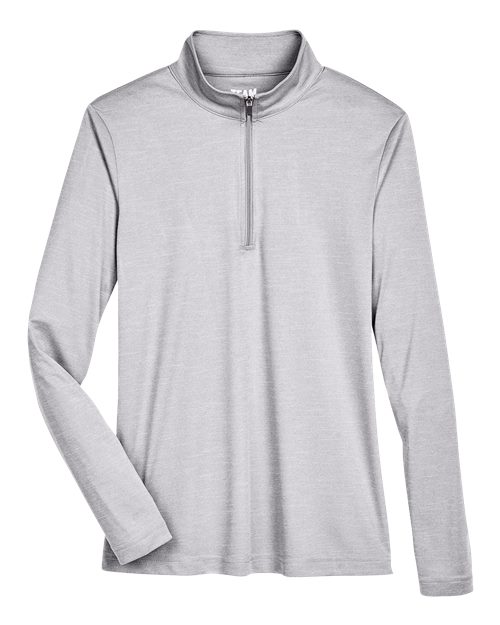 Team 365 Women's Zone Sonic Heather Performance Quarter-Zip Pullover-1