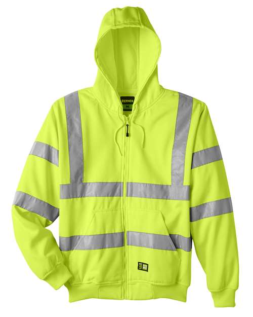 Berne Apparel Men's Berne Hi-Vis Class 3 Lined Hooded Sweatshirt