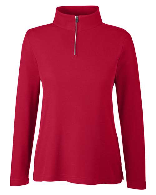 CORE365 Women's Fusion ChromaSoft Pique Quarter-Zip Pullover-1