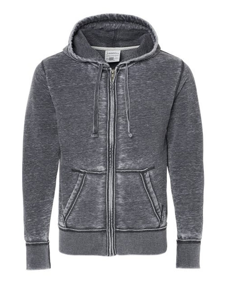 J. America Adult Vintage Zen Full-Zip Fleece Hooded Sweatshirt JA8916-AB-1