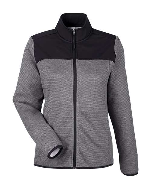 CORE365 Women's Venture Heathered Stripe Hybrid Jacket-1