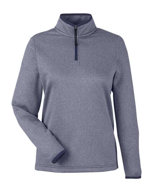 CORE365 Women's Venture Heathered Stripe Quarter-Zip Pullover-1