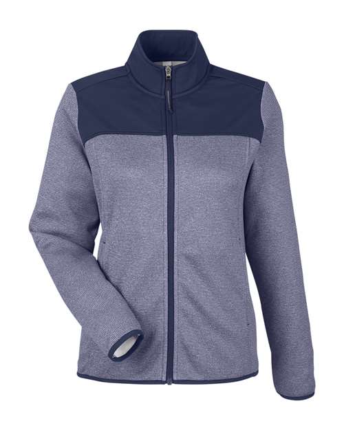 CORE365 Women's Venture Heathered Stripe Hybrid Jacket-1