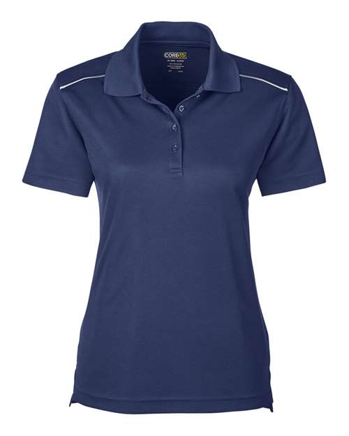 CORE365 Women's Radiant Performance Piqué Polo with Reflective Piping