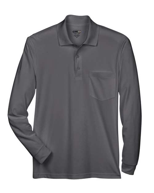 CORE365 Men's Pinnacle Performance Long Sleeve Piqué Polo with Pocket-1