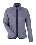 CORE365 Women's Venture Heathered Stripe Full-Zip Jacket-1