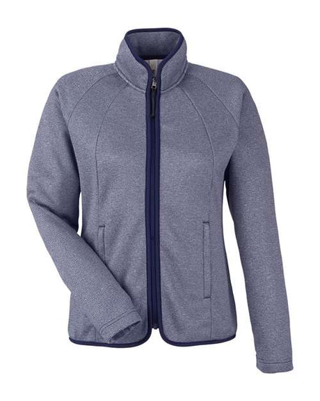 CORE365 Women's Venture Heathered Stripe Full-Zip Jacket-1