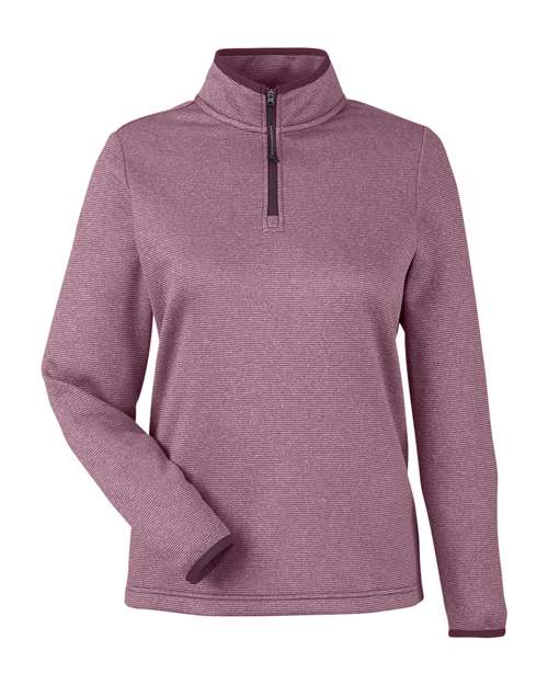 CORE365 Women's Venture Heathered Stripe Quarter-Zip Pullover-1
