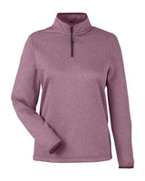 CORE365 Women's Venture Heathered Stripe Quarter-Zip Pullover-1