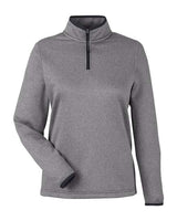 CORE365 Women's Venture Heathered Stripe Quarter-Zip Pullover-1