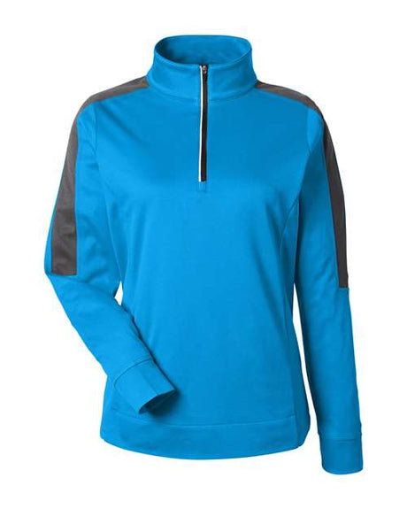 CORE365 Women's Market Snag Protect Mesh Colorblock Quarter-Zip Pullover-1