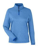 CORE365 Women's Venture Heathered Stripe Quarter-Zip Pullover-1