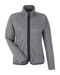 CORE365 Women's Venture Heathered Stripe Full-Zip Jacket-1