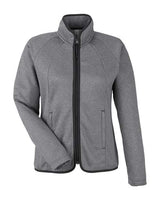 CORE365 Women's Venture Heathered Stripe Full-Zip Jacket-1