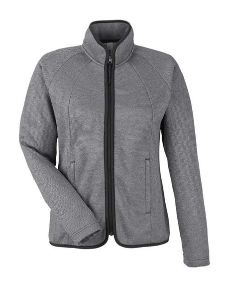 CORE365 Women's Venture Heathered Stripe Full-Zip Jacket-1