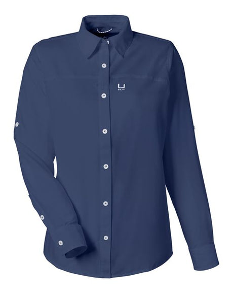 HUK Women's Tide Point Long Sleeve Shirt-1