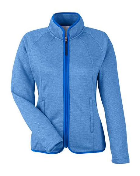 CORE365 Women's Venture Heathered Stripe Full-Zip Jacket-1