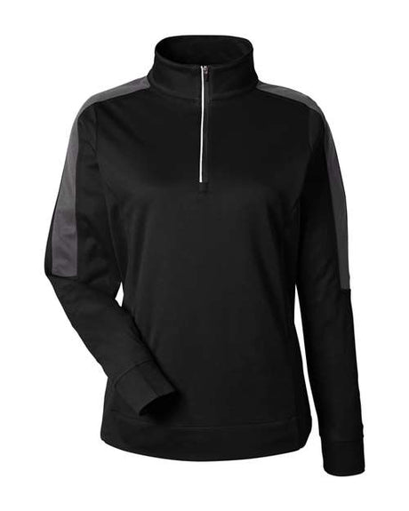 CORE365 Women's Market Snag Protect Mesh Colorblock Quarter-Zip Pullover-1