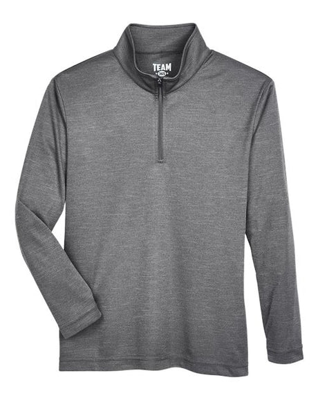 Team 365 Youth Zone Sonic Heather Performance Quarter-Zip Pullover-1
