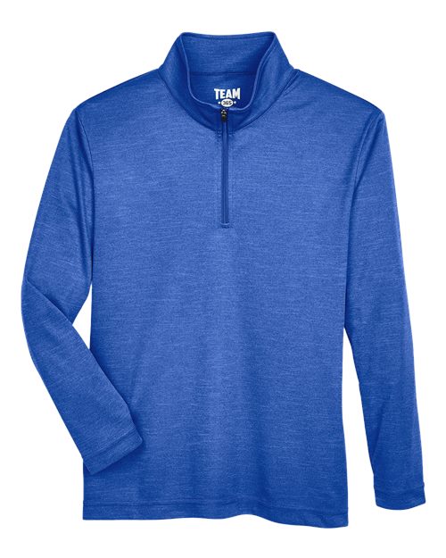 Team 365 Youth Zone Sonic Heather Performance Quarter-Zip Pullover-1