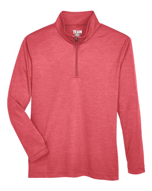Team 365 Youth Zone Sonic Heather Performance Quarter-Zip Pullover-1