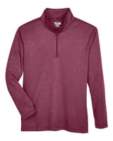 Team 365 Youth Zone Sonic Heather Performance Quarter-Zip Pullover-1