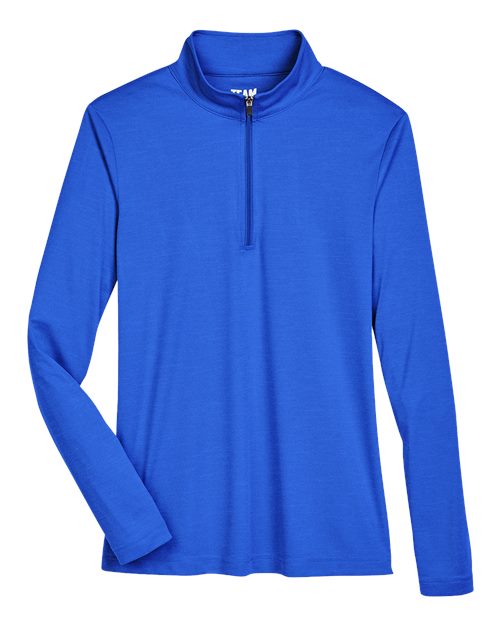 Team 365 Women's Zone Sonic Heather Performance Quarter-Zip Pullover-1