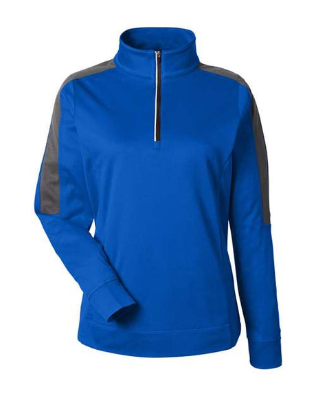 CORE365 Women's Market Snag Protect Mesh Colorblock Quarter-Zip Pullover-1