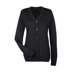 Harriton Women's Pilbloc V-Neck Button Cardigan Sweater