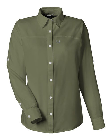 HUK Women's Tide Point Long Sleeve Shirt-1