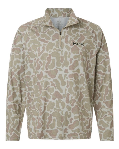 HUK Men's Airweight KC Printed Quarter-Zip Pullover-1