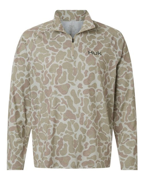 HUK Men's Airweight KC Printed Quarter-Zip Pullover-1