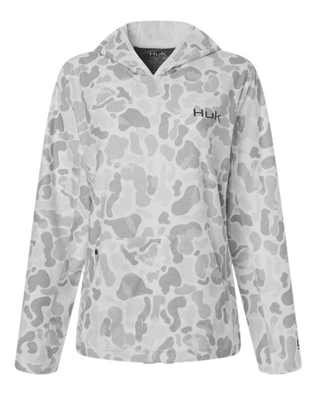 HUK Women's Coldfront+ KC Print Hooded Sweatshirt-1